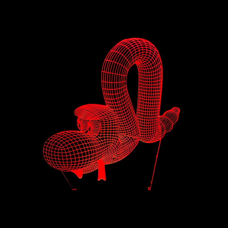 Креативный 3D шар собака Иллюзия ночные огни затемнение красочный градиент