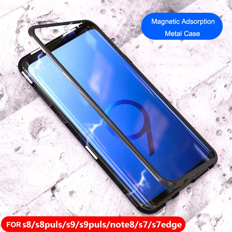 360 магнитный адсорбционный чехол для Samsung Galaxy S8 S9 Plus S7 Edge Note 9 8 магнитные чехлы из