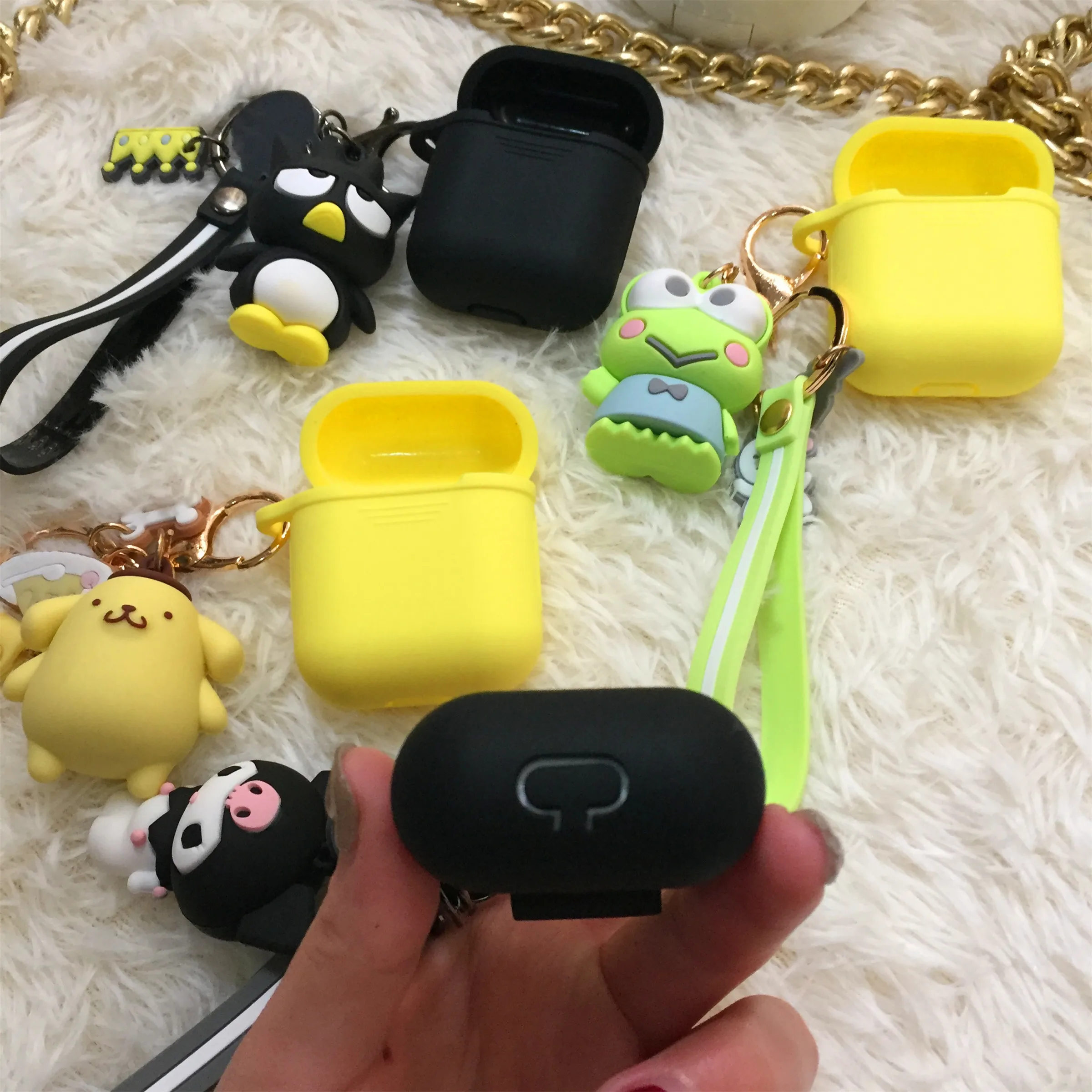 Милый мультяшный чехол для airpods лягушка Мелодия iPhone наушники мягкая силиконовая