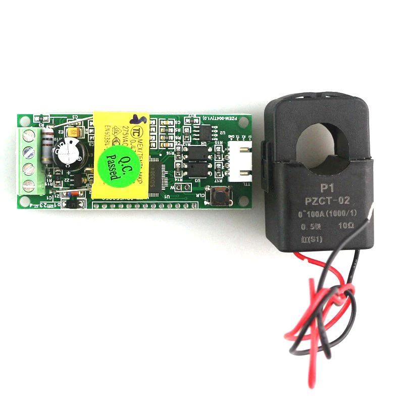 AC 80-260 V 100A Электрический коммуникационный модуль Мощность монитор энергии AC Вольтметр Амперметр с PZCT-02 CT