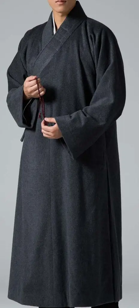 Костюм дзен монах зимнее шерстяное пальто кунг фу гоwnбуддистская форма для