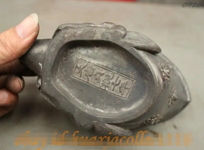 6 &quotотмеченный Китайский дворец чистая бронза Exorcise Голова Дракона Кубок Zun Rhyton