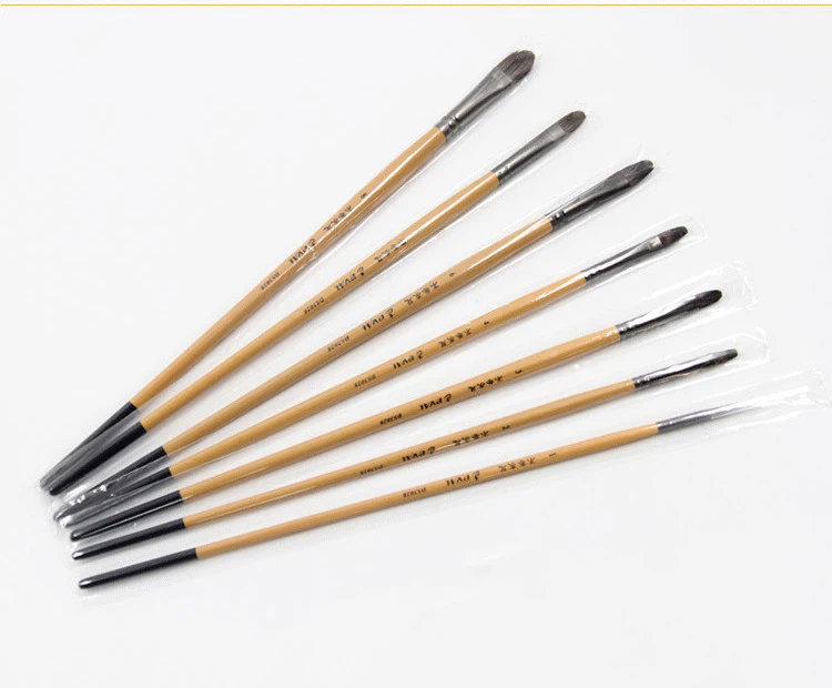 

7 pcs suit Not volume chinchilla hair painting gouache brush hook line pen artist oil painting brushes Drawing Art Supplies