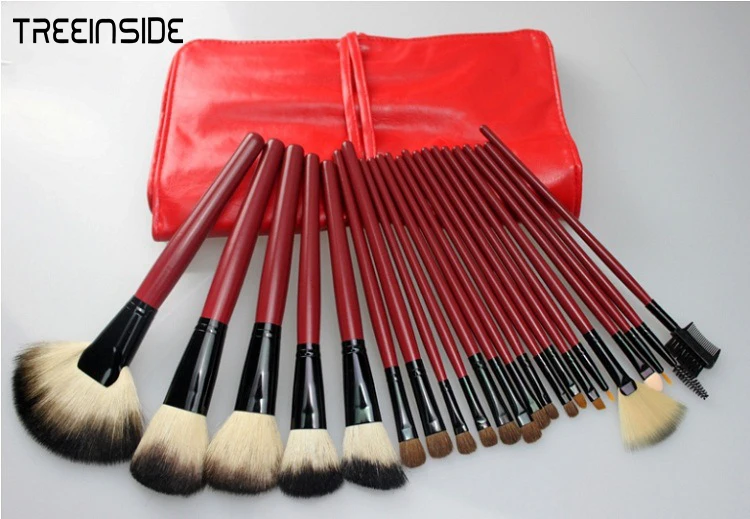 

Hot sale 22 pieces / set wool red makeup brush kit