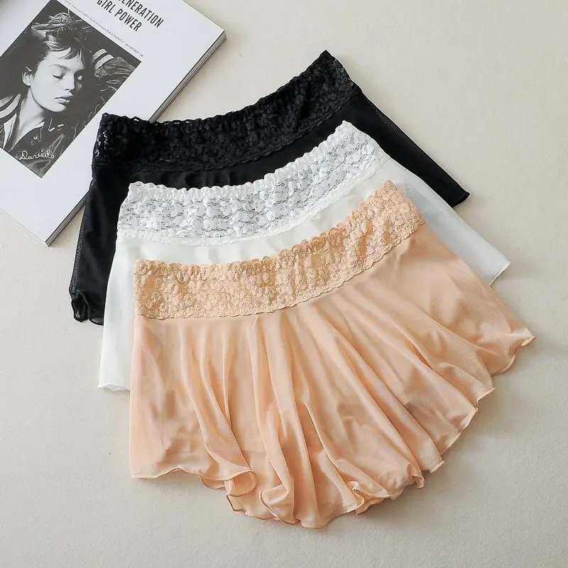 Летние белые кружевные шорты на талии женские двухслойные шорты|waist shorts|shorts