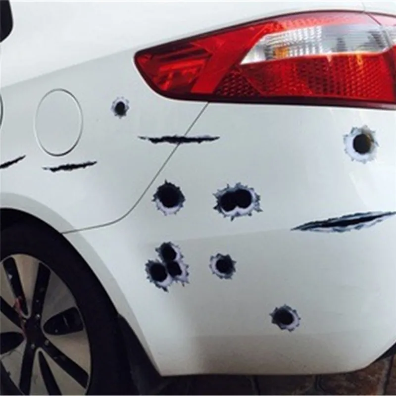 3D самодельная наклейка с отверстием для пули креативные автомобильные