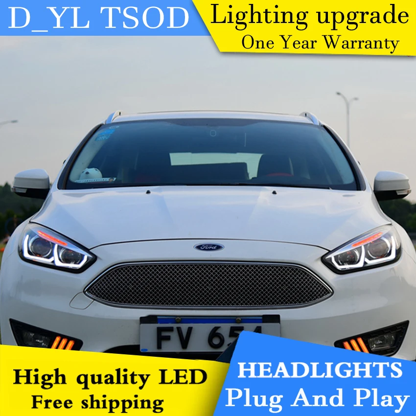 Стайлинга автомобилей головной светильник s для Ford Focus 2015 светодиодный налобный