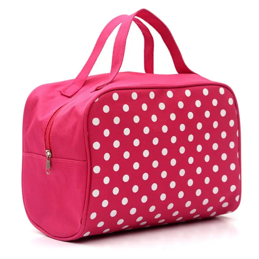 Hot Pink Косметичка для макияжа, Женская портативная многофункциональная косметичка, косметичка с принтом в горошек, косметичка, косметичка#2912 - Цвет: Hot Pink
