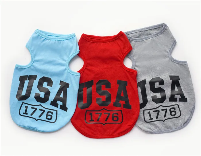 2015 USA Pet Dog adidogs vest summer style Clothes for Dogs Clothing cachorro ropa para perros XS size clothing small dogs |