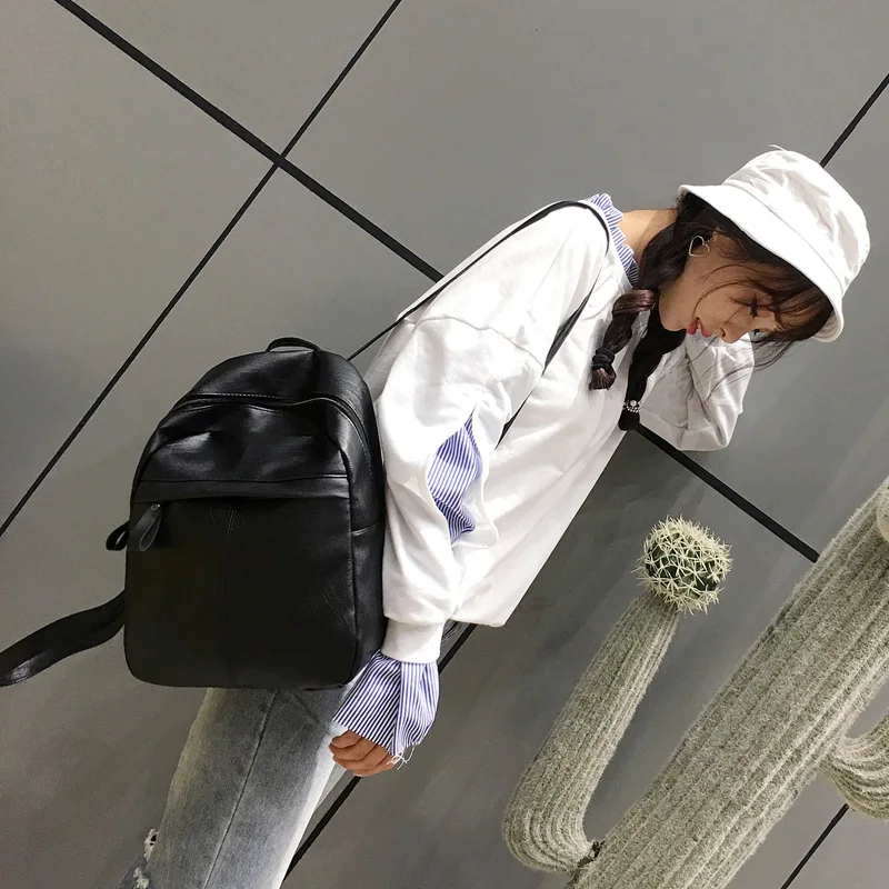 Высококачественный Женский рюкзак из искусственной кожи модные однотонные