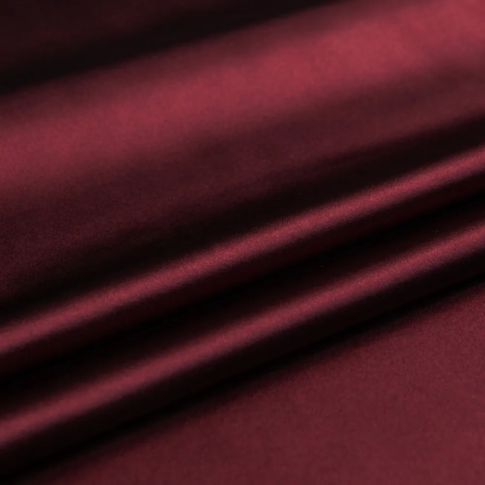 8 цветов: Роскошная блестящая однотонная тянущаяся шелковая креп атласная ткань