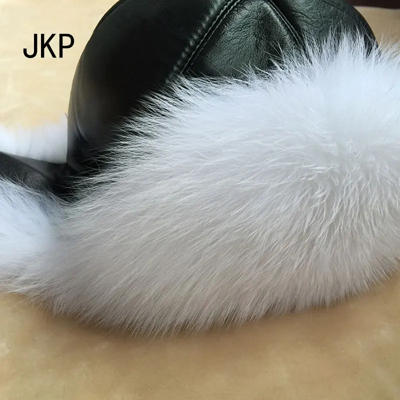 Шапка из лисьего меха, женская зимняя меховая шапка, Кожаная шапка с натуральным лисьим мехом енота, зимняя шапка