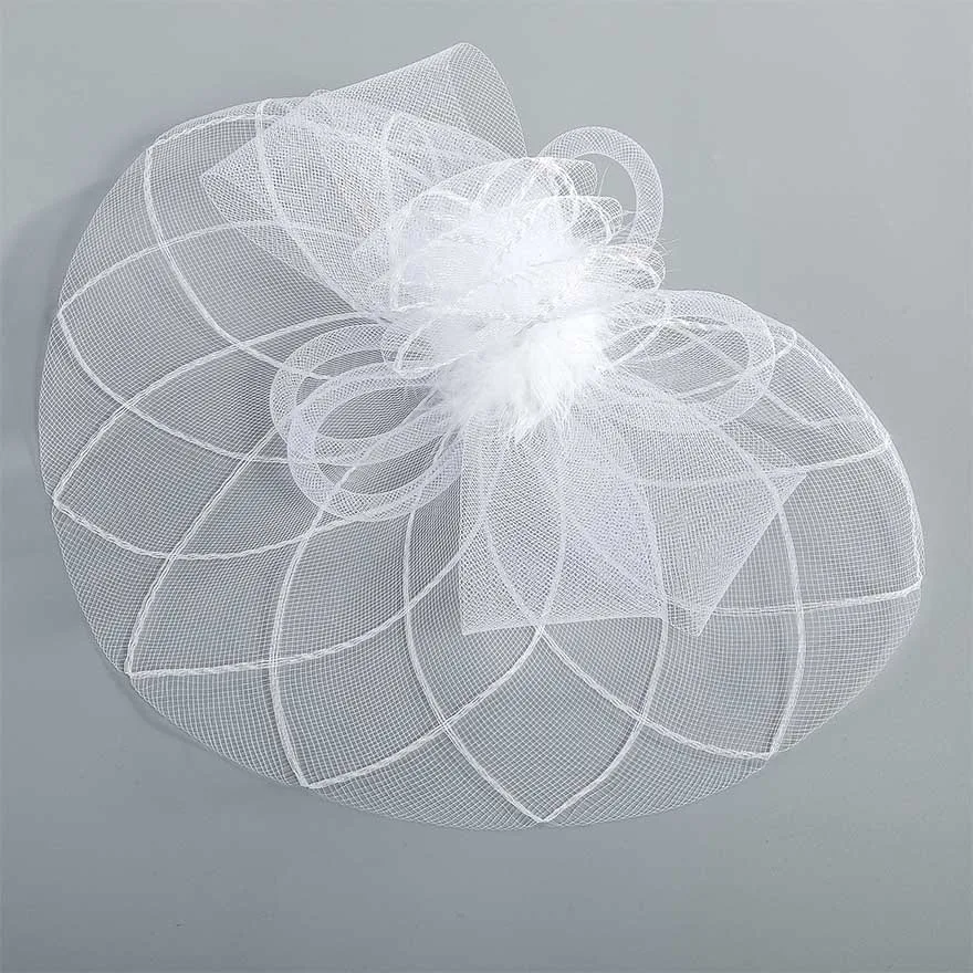 Моланс Твердые Цветочные фетровые зажимы сетчатый, с перьями головная повязка для элегантных дам вечерние вуалетки шляпа аксессуары для волос - Цвет: B
