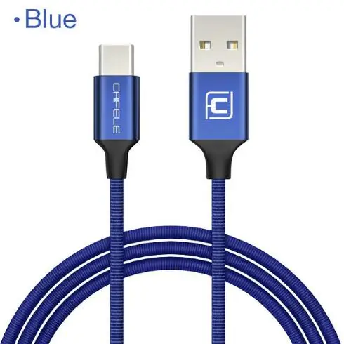 Blue Cafele Тип USB c зарядный кабель для передачи данных Тип-C USB кабель для Xiaomi MI5S Mi6 One Plus 3 т 5 Huawei P9 Nexus 5X Meizu USB-C кабель - Цвет: Blue