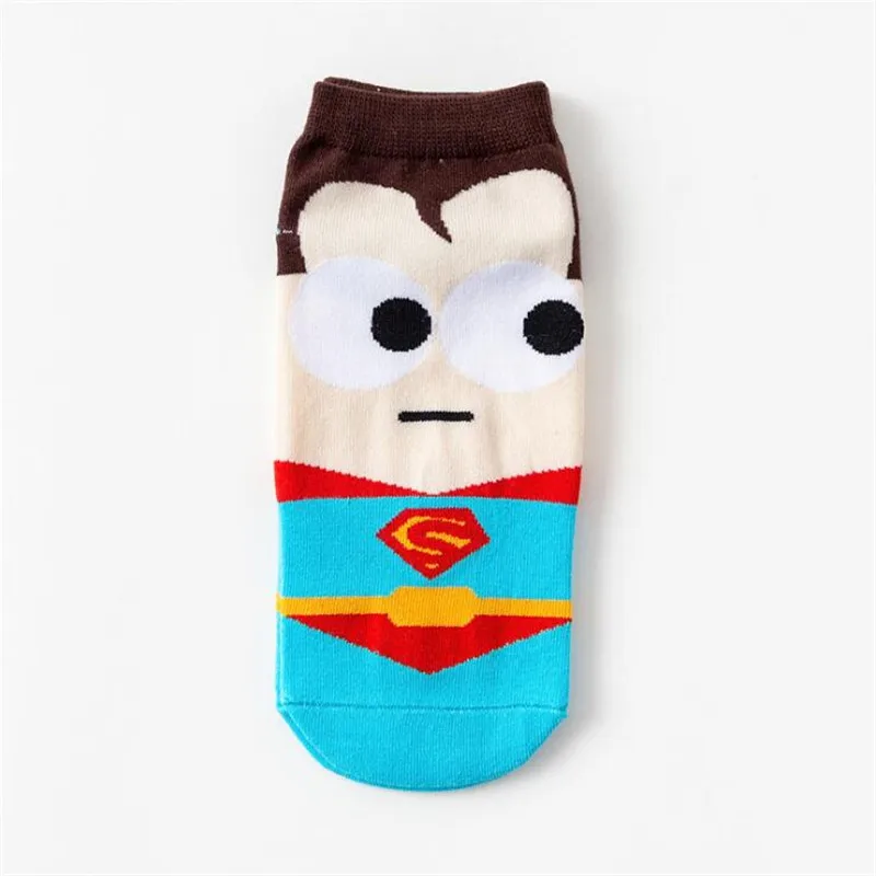 7 Мультяшный супергерой носки Kawaii Man короткие носки до лодыжки хлопчатобумажные забавные носки мужские носки-следки Harajuku милые Calcetines 7 цветов - Цвет: 7
