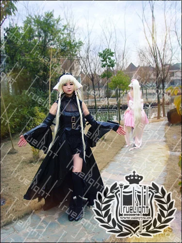 Черное длинное свадебное платье Chobits Freya костюм для косплея на Хэллоуин головной