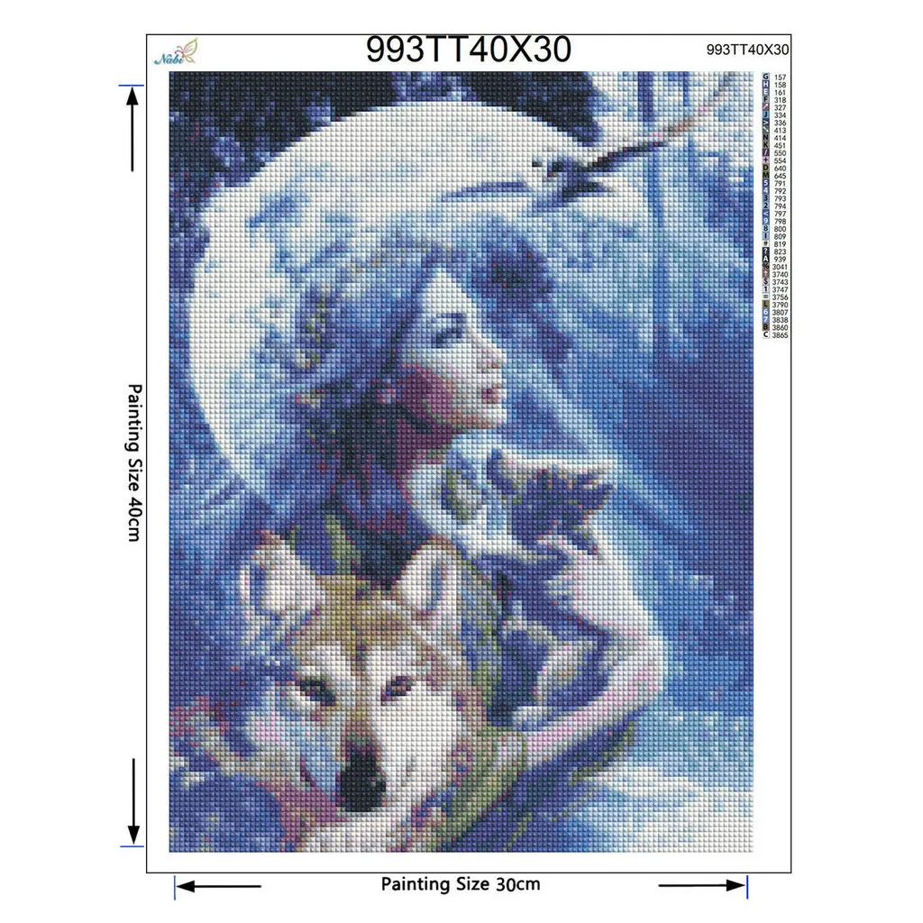 Полный квадратный дрель 5D DIY Алмазная картина &quotженщина с волком&quot 3D набор