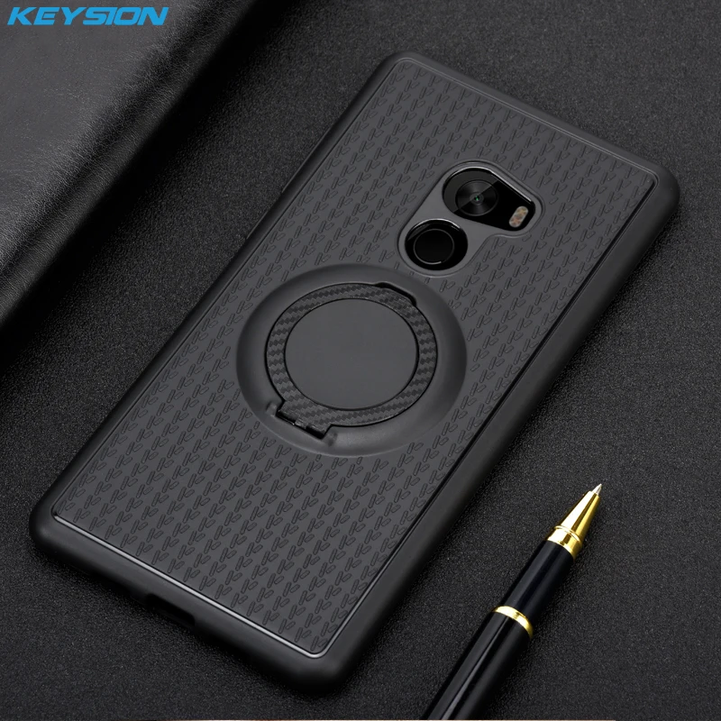 KEYSION Phone Case for Xiaomi Mi MIX 2 A2 Lite A1 Car Magnetic Suction Bracket Finger Ring Soft TPU Cover Redmi Note 6 Pro |