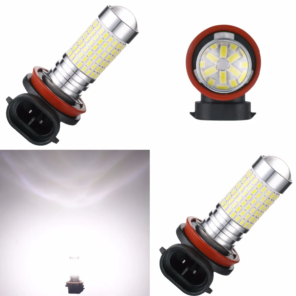 AGLINT 2 шт. H11 Светодиодный противотуманный фонарь H8 H16 3014 SMD 144 светодиодный дневные
