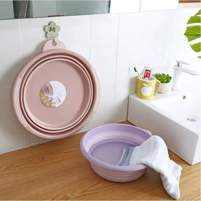Portable Folding Bucket Foldable Vegetable Fruit Cleaning Basin Tourism Outdoor Fishing Promotion Camping Car Wash Bucket