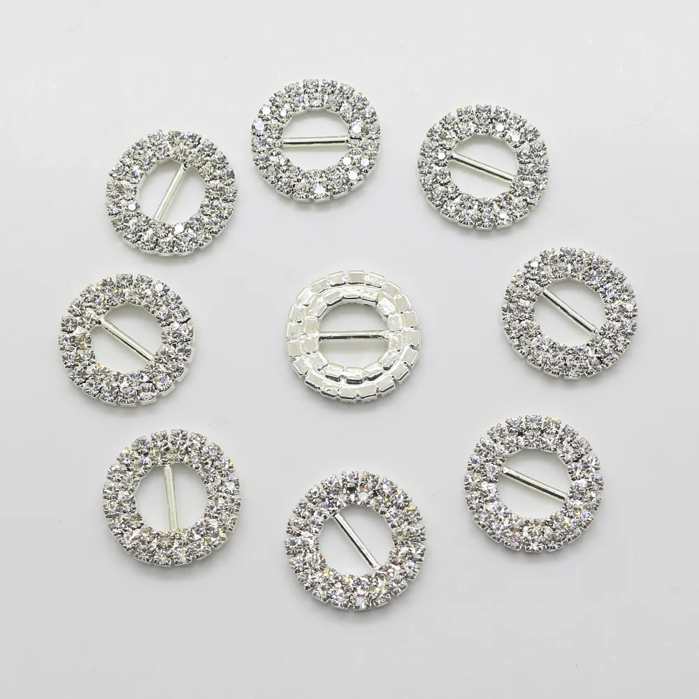 10 шт./лот круглые серебряные пряжки из горного хрусталя 21 мм декоративные ленты