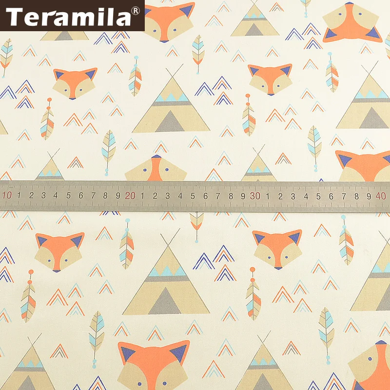 Хлопок teramila ткань лиса мультфильм дизайн Tecido Tela постельные принадлежности DIY лоскутное шитье детская ткань швейный домашний текстиль Скрапбукинг