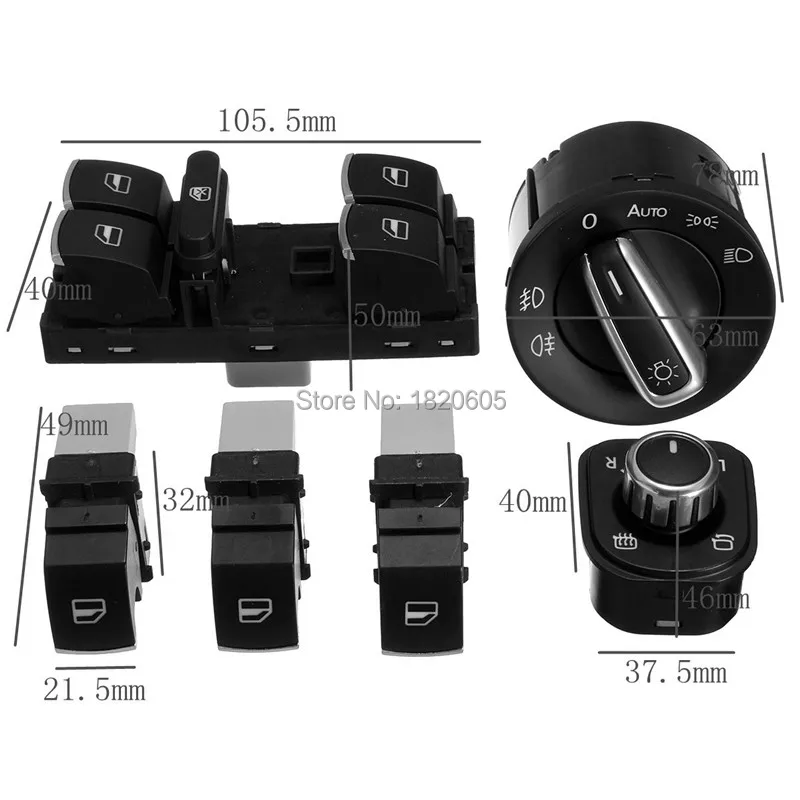 6 шт. хромированный переключатель зеркала для фар VW Passat B6 Tiguan Jetta Golf MK5 MK6 CC 5ND941431A