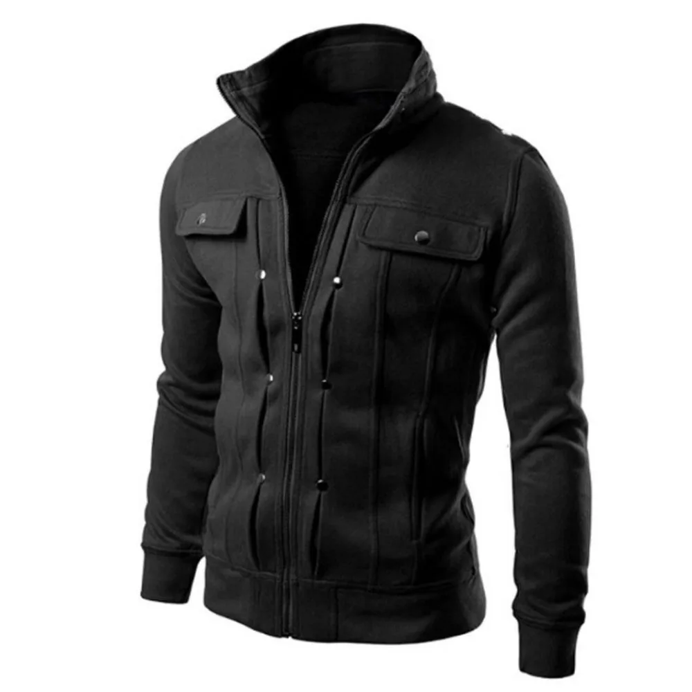 

KLV New Men's Outwear Coat TOP Fashion Mens Slim Designed Lapel Cardigan Coat Jacket 2018 Autumn Winter