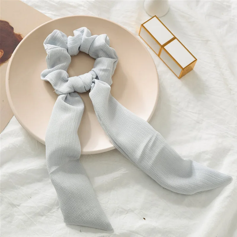 Light Blue Новые женские элегантные яркие цвета для девочек, простые мягкие эластичные трикотажные резинки для волос, резинка для волос, аксессуары для волос - Цвет: Light Blue