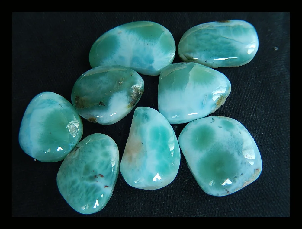 Распродажа комплект из 8 натуральных кабошонов Larimar 20x13x4 мм 15x11x5 12 4 г модные