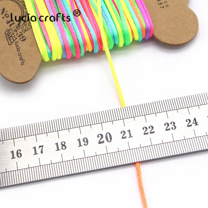 Lucia crafts 10y 1 мм/2 мм атласный шнур макраме, нейлоновый Радужный китайский узел для украшения свадебной вечеринки, аксессуары для рукоделия W0306