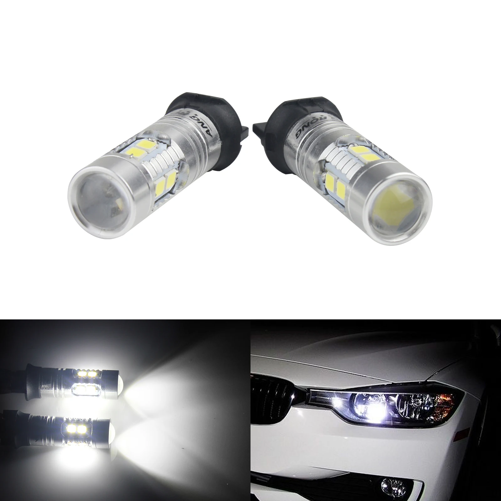 ANGRONG 2 x SMD 10 Светодиодный светильник высокой мощности PW24W PWY24W DRL дневные ходовые