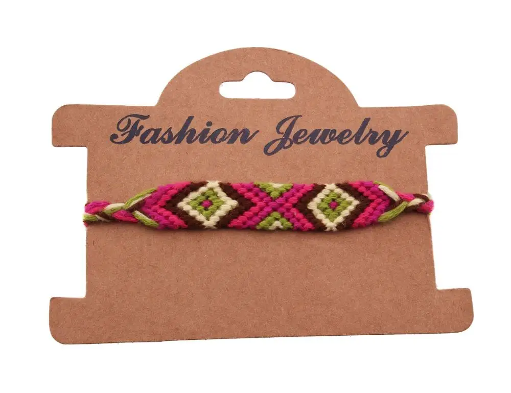 Многострунный красочный тканый браслет дружбы boho шикарный короткий X призматическая вышивка нить Плетеный моющийся wayuu браслет ее - Окраска металла: С черным цинковым покрытием