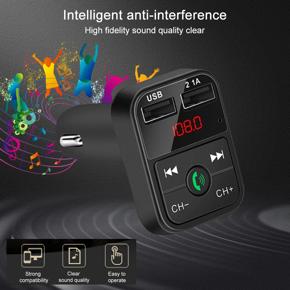 Автомобильный комплект громкой связи беспроводной Bluetooth fm передатчик