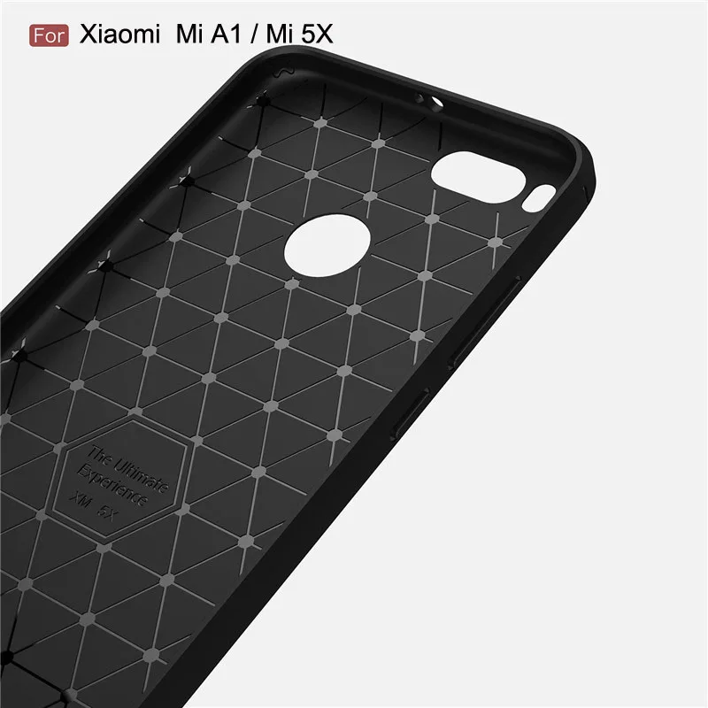 Whyes Soft TPU Cases For Xiaomi Mi A1 Case Mi5X Carbon Fiber ShockProof Silicone Cover MiA1 5X |