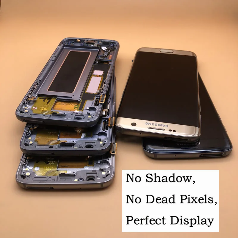 Без теней 5,5 ''Amoled ЖК-дисплей рамка для SAMSUNG Galaxy S7 edge G935 SM-G935F G935FD ЖК-экран дигитайзер сенсорный