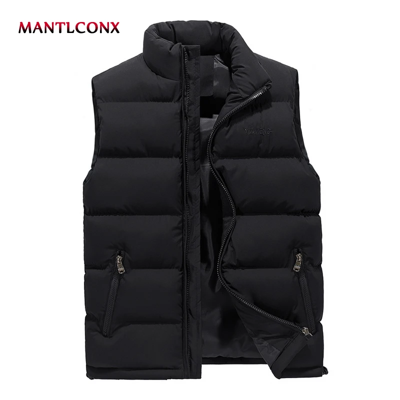 MANTLCONX 5XL 6XL зимние Для мужчин жилет без рукавов повседневные пальто Мужская на