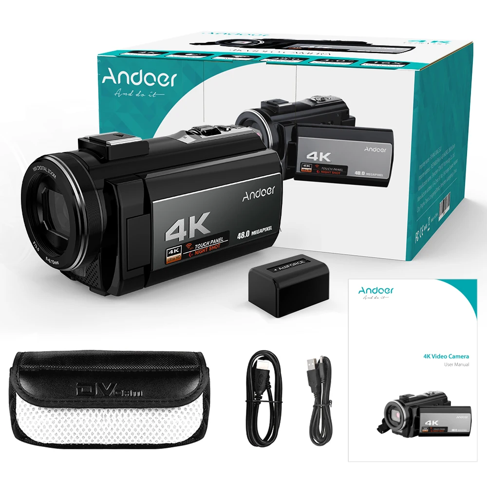 Andoer 4K Ultra HD 48MP WiFi 3 0 &quotсенсорный экран IR инфракрасная ночная съемка 16X цифровой зум