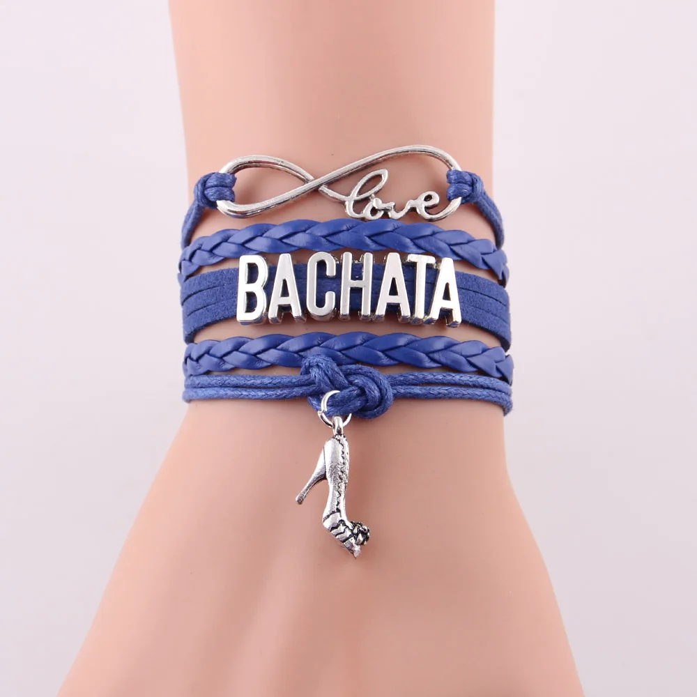 Женский браслет Infinity love Bachata танцевальный кожаный высокая подвеска каблуки