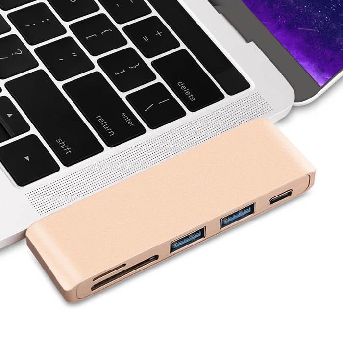 Сдвоенный USB C концентратор Thunderbolt 3 адаптер USB-C с Micro SD/картридер слот для MacBook Air 13 дюймов модель A1932
