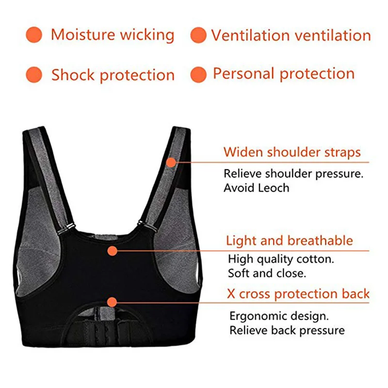 Женский спортивный бюстгальтер пуш ап на молнии бесшовный нижнее белье для