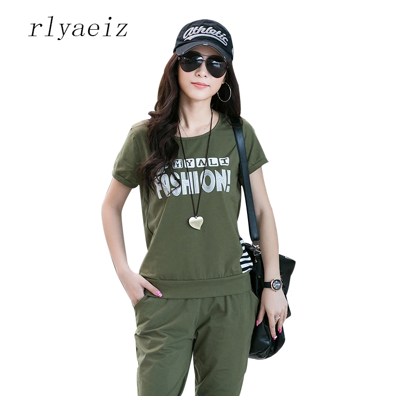 Женский спортивный костюм Rlyaeiz комплект из 2 х предметов футболка с принтом и