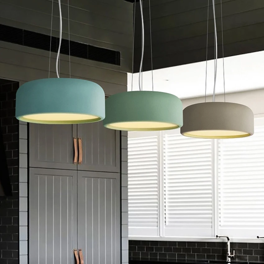 Скандинавские светодиодные подвесные светильники Macaron Iron Led E27 лампы для спальни