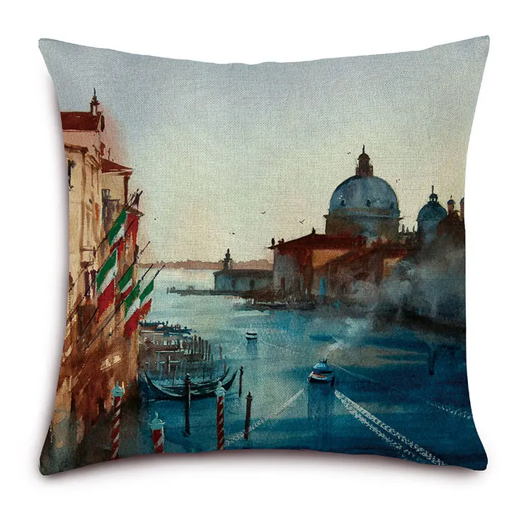 Новая Европа Винтаж Чехлы для подушек красочные Париж картина маслом Подушки S