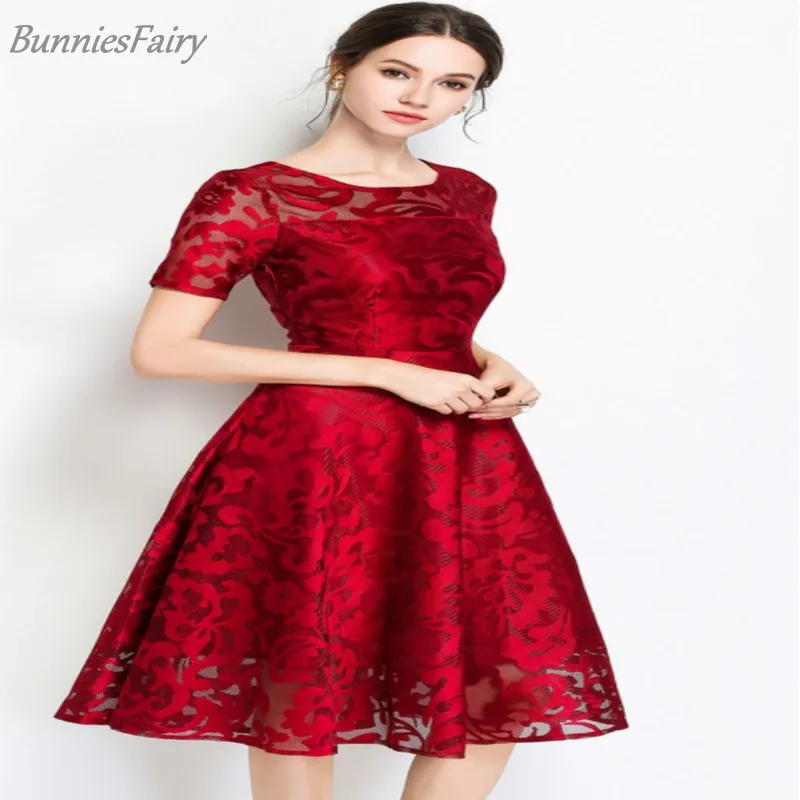 BunniesFairy 2018 летнее новое женское элегантное винтажное кружевное плиссированное