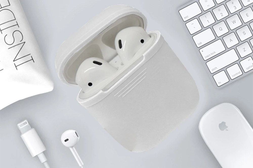 Empty silicone Container Storage Box with rope for airpods For charing case Anti Lost Strap Loop String Rope accessories | Дом и сад