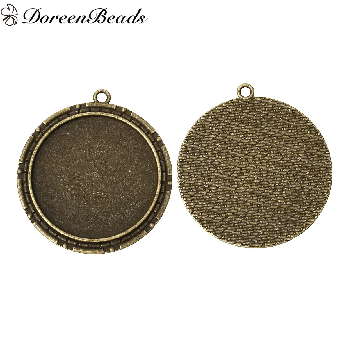 DoreenBeads Шарм Подвески Круглый Античная Бронзовая Кабошон Настройки (Подходит 4.0