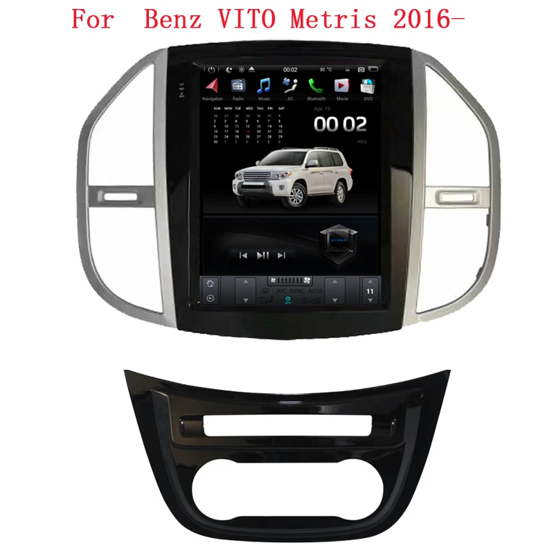 

12,1 дюймовый вертикальный экран tesla style android 9,0 Автомагнитола стерео плеер для Mercedes benz VITO Metris 2016 2017 gps навигация