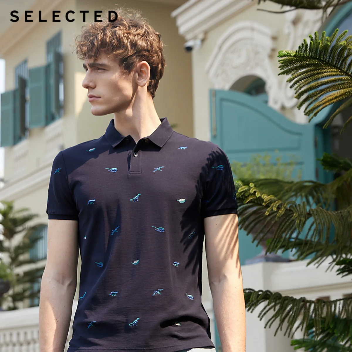 Отборные мужские летние поло из 100% хлопка с вышивкой и отложным воротником S |