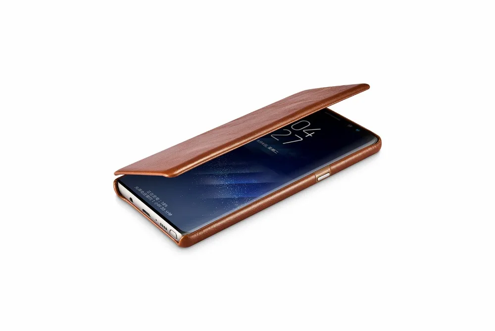 Округленными изогнутыми краями Винтаж в ретро-стиле для samsung Galaxy Note 8 Note8 бренд icarer натуральная из натуральной коровьей кожи кожаный чехол
